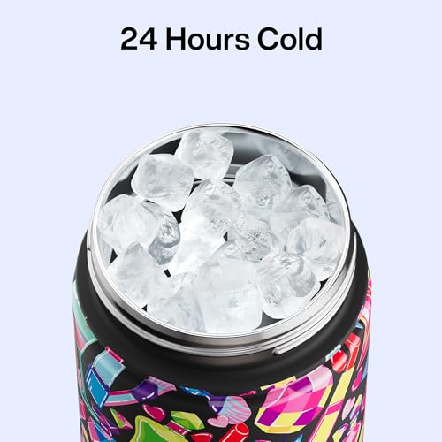 Image of ENCOOL Insulated Water Bottle with Straw Stainless Steel Water Bottle, Leak-Proof, BPA-Free, Double Wall Vacuum Keeps Cold for 24 Hours for Sports, Travel, School (26 oz, Cosmetic Party)
