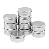 * Material de aluminio. 10 Uds 50ml Macetas de Cosméticos Vacías de Contenedor de Bálsamo Labial Pequeño Polvo de Aluminio Plateado con Tornillo