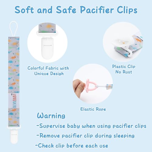 Image of ALVABABY Pacifier Clips 8 Pack Pacifier Binky Paci Holder Leashes for Baby Teethers 8DP08