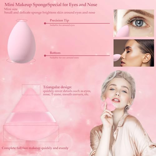 image for auroray 14 Pcs Makeup Sponge Set,Beauty Sponges Blender with 4 Pcs Pow