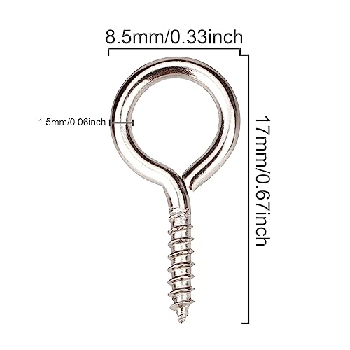 image for Aovchei Eye Screws, 120Pcs 0.67 inches 304 Stainless Steel Screw Hooks