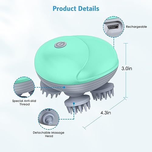 Upgraded-Handheld-Pet-Massager-for-Dogs-and-Cats-Electric-Cat-Massager-Dog-Massager-Cat-Head-and-Back-Scratcher-for-Relieving-Tight-Stiffness-Muscles-Promote-Bonding-Green