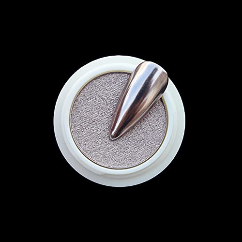 Poudre miroir à ongles, poudre à ongles chromée, argent métallisé, solide, 1 pot avec applicateur éponge, pigment de manucure pour ongles en gel, fournitures de nail art Cover