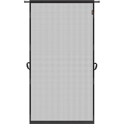 MAGZO Hanging Screen Door, Fits Door Size 36" x 98" (Curtain Size 38'' x 99''), Upgraded Fiberglass Screen Door Mesh with Tension Rod&Hook&Loop (One Piece Can be Installed in 2 Ways), Weighted Bottom Cover