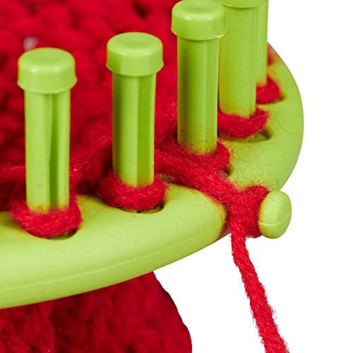 Relaxdays Strickring Set, 4 Strickrahmen, mit Anleitung, Strickset für Anfänger, Ø 28cm, 24cm, 19cm, 14cm, mehrfarbig