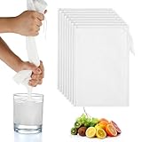 YBEATY 8 Pack Nylon Nut Bag Cheesecloth Strainer Bags Reusable Nut Milk Food Filter Bag Multiple Usage Fine Mesh Bags for Straining Fruit Juice Cheese Coffee Tofu Yogurt Tea Cold Brew Coffee