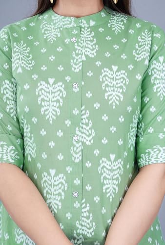 Image of Women Printed Collar Neck Half Sleeve Regular Fit Formal Kurti for Women's