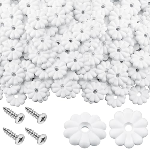 CroBlissful 30 Pack White Rosette Washers with Screw, Mobile RV Ceiling