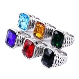 LegacyVault 6Pcs Mens Ring Set,With Wooden Display Box, Gift For Fans,Suitable For Christmas, Thanksgiving, Birthdays,Size 11