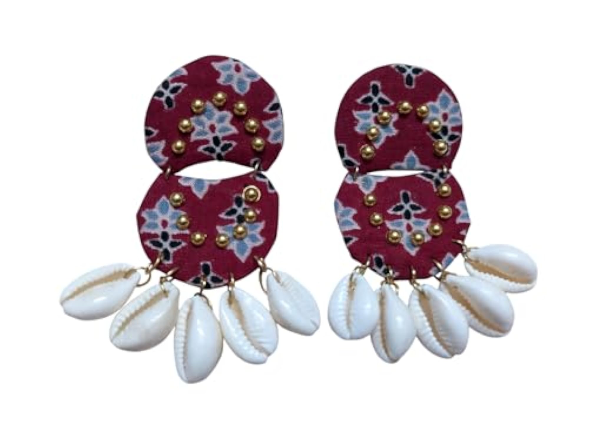 Women's Artistry Creation Fabric and Pearl Dangle Earrings
