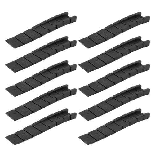 SAFIGLE 10pcs Black Adjustable Furniture Leveling Shims Pads for Uneven Floors, Plastic Table and Chair Foot Protectors, Bathroom and Cabinet Balance Tool