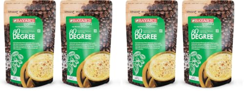 Image of Bayar's Coffee 80 Degree Filter Coffee Powder 500g | Bold South Indian Blend with 80% Coffee & 20% Chicory |Strong Decoction & Rich Aroma | Freshly Roasted & Ground for Every Cup pack of 4