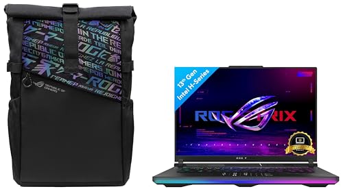 Image of ASUS ROG Strix Scar 16 (2023), Intel Core i9 13th Gen, 16 inch (40.64 cm) Mini-LED QHD+ 240Hz /3ms, 12GB RTX 4080, (32GB RAM /1TB SSD), G634JZ-NM057WS + ROG BP4701 Gaming Bag (Black)