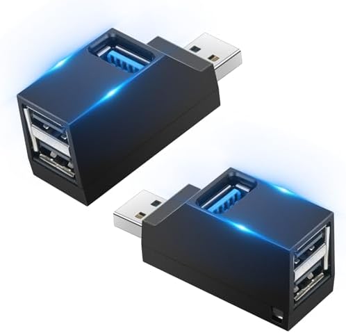 AXFEE 3-portowy koncentrator USB 3.0, mini hub USB z wieloma portami USB, 1 USB 3.0 + 2 USB 2.0, adapter rozszerzenia USB, koncentrator danych do laptopa, MacBooka, komputera stacjonarnego,
