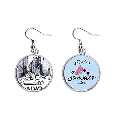 Pendientes de sandía NYC joyería veraniega lóbulo mujer paisaje latina