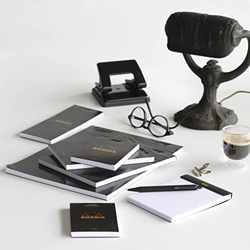 Rhodia 160009C - Packung mit 10 Notizblöcken No.16, DIN A5 80 Blätter blanko 80g, Schwarz, 1 Pack