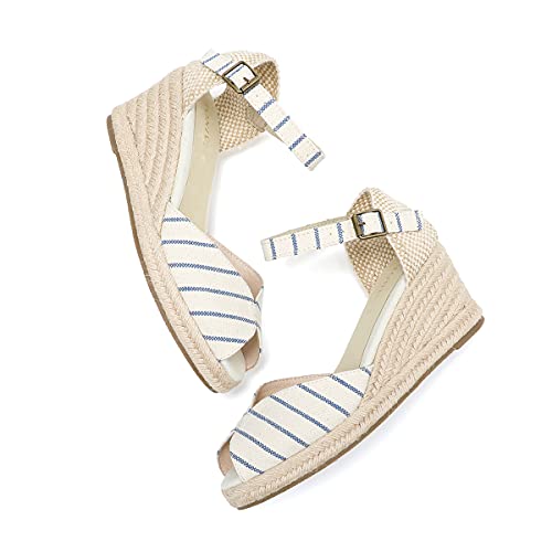 Image of Women's Espadrille Wedge Sandals Closed Toe Lace-Up Shoes