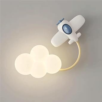 Modern Kids Room Wall Sconce Cartoon Cloud Wall Lamp Adjustable Bedside Light for Bedroom Baby Room Creative Night Lighting(Kite-A)