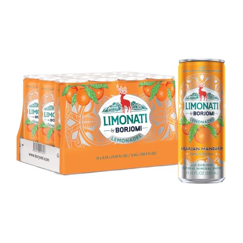 Image of Limonati by Borjomi - Adjarian Mandarin Orange Lemonade with Natural Fruit Juice and Borjomi Sparkling Mineral Water - 11.15 oz, 12 Cans