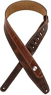 2 1/2” Dark brown two-tone Veg-tan/Garment Leather guitar strap | Adjustable from 47” to 55” in length Vintage 5-cent buffalo coin design | Ladder style feed-thru adjustment Suede backing to prevent unwanted sliding Reinforcement stitching prevents s...
