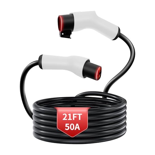WenStorm for Tesla Extension Cord 240V, Compatible with Tesla Model X/Y/3/S, 21FT Long 50A Charging Extension Cable for Tesla Home Charging and Mobile Charger(21FT,White)