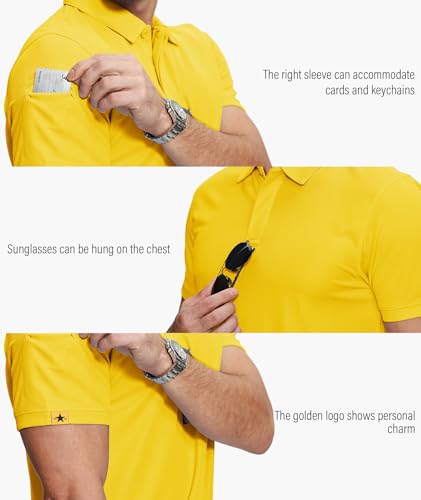 Image of ZITY 5 Pack Mens Polo Shirt Short Sleeve Sports Golf Tennis T-Shirt Moisture-Wicking Summer Shirts