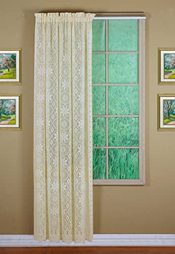 Today's Curtain Hopewell Premium Lace Panel 84", Cream, 58W X 84L #TOP2
