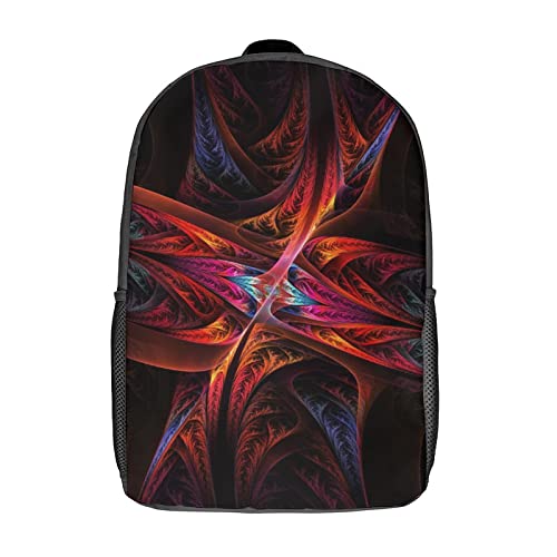 Sac d'école unisexe rouge grand format 17 pouces avec motifs imprimés en 3D tendance