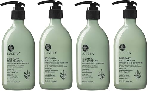 Luseta Rosemary Mint Strengthening Shampoo and Conditioner Provide Nourishment & Smoothness for Thin Hair,Reduce Frizz and Add Shine for All Hair Types 16.9oz×2 (Pack of 2)