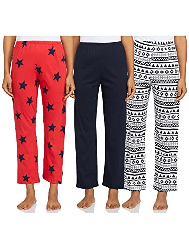 Image of A.T.U.N. (ALL THINGS UBER NICE) Womens Printed Cotton Casual Style Pyjama (Pack of 3)