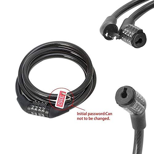 Antivol for vélo à code 4 chiffres et chaîne en câble d'acier