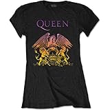 rockford fosgate punch z 12  Rockoff Trade Damen Queen Gradient Crest T-Shirt, Schwarz (Black Black), 42 (Herstellergröße: XX-Large)