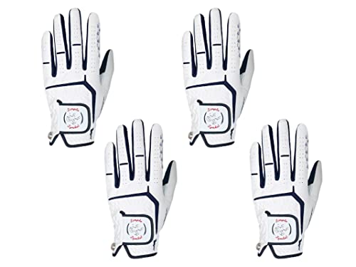 Simple Symbol Men's Golf Glove Premium Synthetic Leather,Stable Grip,Four Pack Value Left Hand Right Hand（Left Is Wear On Left Hand,Right Is Wear On Right Hand）(Navy,L,Left) #TOP30