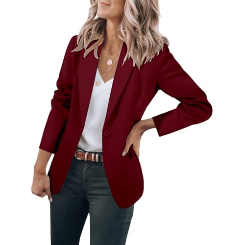 Womens Casual Blazers Open Front Long Sleeve Suit Jackets Open Front Work Office Outwear Lightweight Slim Fit Blazer