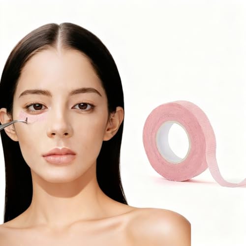 EKIND Eyelash Extension Tape Under Eye, Breathable Easy Tear Lower Isolation Patch for Lash Technicians Salon Makeup DIY Sticker (Non Woven Fabrics, Pink)
