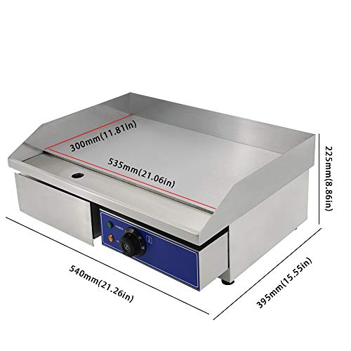image for TAIMIKO Commercial Electric Griddle Flat Top Grill HotPlate Kitchen Gr