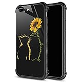 CARLOCA iPhone 8 Plus Case,Yellow Cat Sunflower iPhone 7 Plus Cases for Girls Boys,Graphic Design...