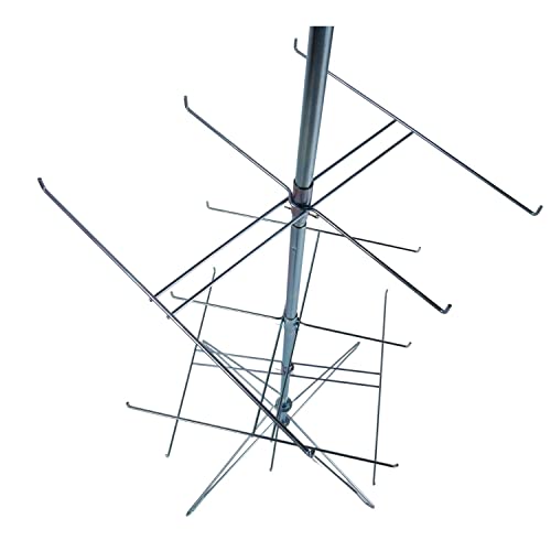 Sswbasics 4-Tier Chrome Wire Spinner Rack (4 Tiers - Space 12” Apart) - Rotating Jewelry Display Organizer - Floor Spinner Rack - Perfect For Food Items And Fashion Accessories #TOP4