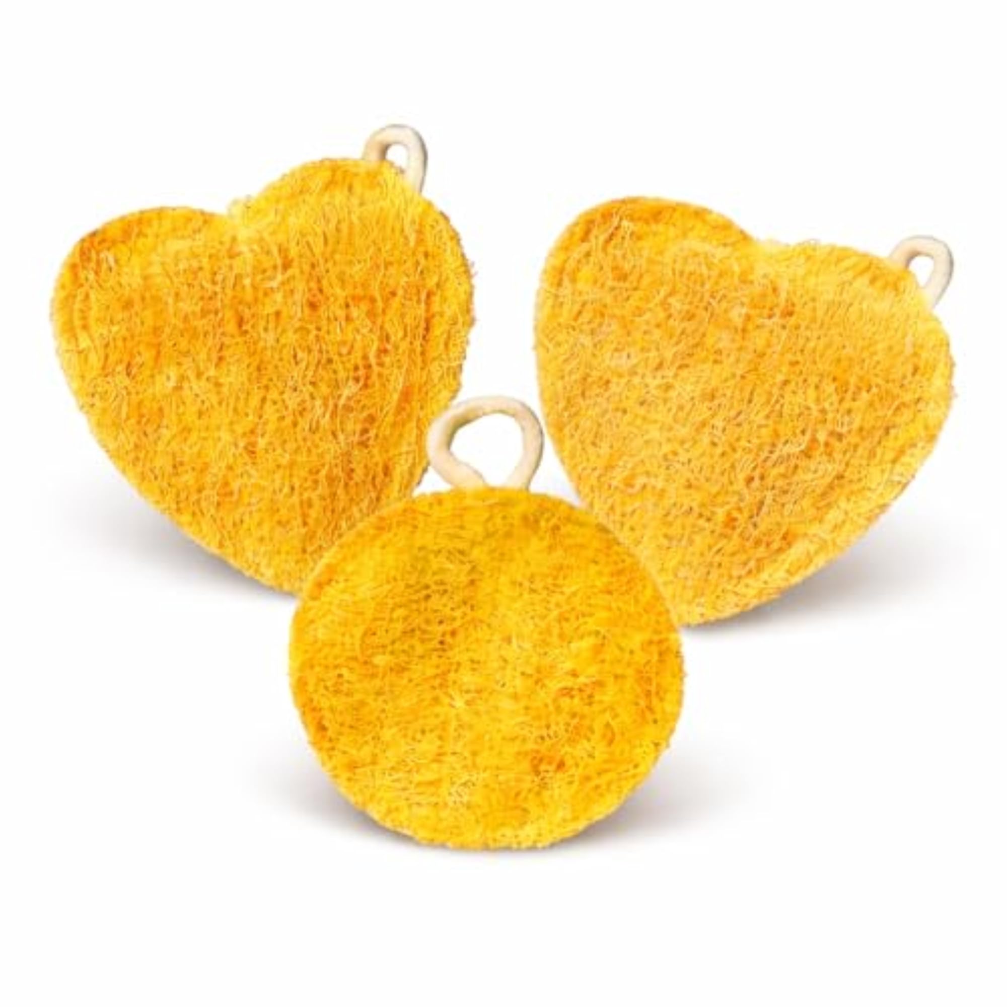 Natural Loofah Scrub Combo Pack of 3, Eco-Friendly Exfoliating Sponge