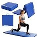 TREXO Faltbare Turnmatte 180x60x5 cm – Gymnastikmatte aus Kunstleder mit 3 Segmenten – 5 cm dicke Polsterung – für Fitness, Schule & Home Training (Blau)