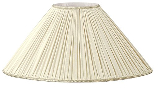 Royal Designs Beige Pleated Oval Designer Lamp Shade, Beige, (4 x 6.5) x (12 x 21.5) x 12.5