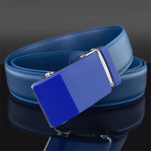 Men Automatic Buckle White Belt 3.5Cm Genuine Leather Business Designer3