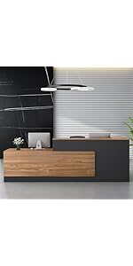 Heliosrider L-Form Empfangstheke 100x100x90cm - Mit Schubladen Und Regal