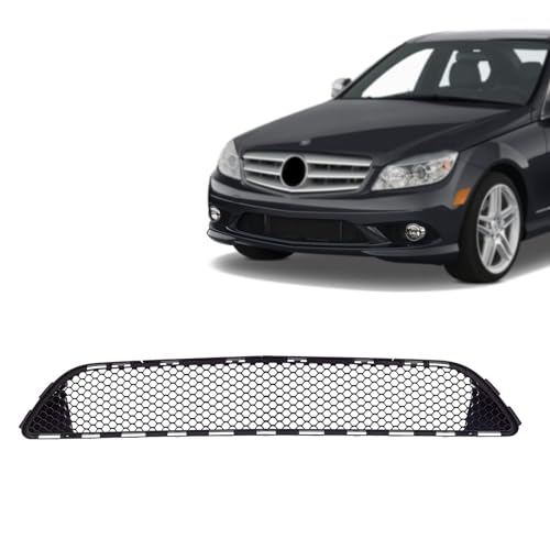 JustDrivably Replacement Parts Front Lower Bumper Grill Grille Center Black Compatible With Mercedes-Benz C230 C300 C350 C250 C-Class With Amg Styling Package 2008 2009 2010 2011