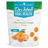 Dr. John's Healthy Sweets Orange Dry Mouth Drops with Zero Sugar, Dye-Free, Plant Based, Keto Friendly, 24 Count, 3.85oz Bag