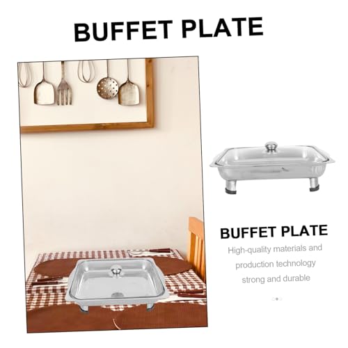Plateau de service inox rectangulaire MAGICLULU couvert pour buffet de restaurant - 4