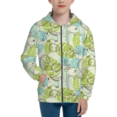 Little Elephants Garden Kids Pullover Hoodies Boys Zip Up Sweatshirts Girls Athletic Clothes with Pocket3