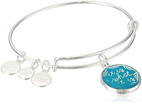 Alex and Ani Words are Powerful Bangle Bracelet, Shiny Silver