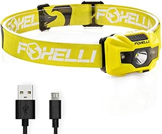 Foxelli USB Rechargeable Headlamp Flashlight - 180 Lumen, up to 40 Hours of