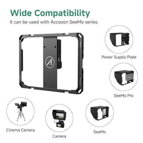 Image of Accsoon PowerCage Mini iPad Cage 8.3inch for i.Pad Mini 6 /7(A17 Pro) Tablet Cage with NP-F Battery Adapter Sunhood Protective iPad Case, Use with SeeMo 4K /CineView for Monitoring